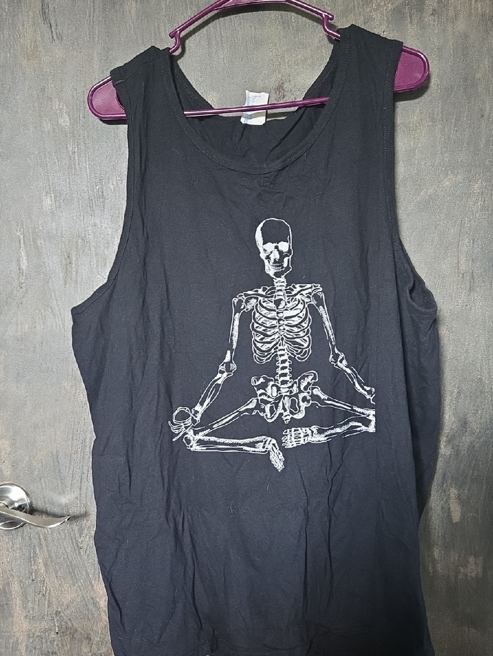 Port and Company Black Tank Top with White Skeleton Graphic